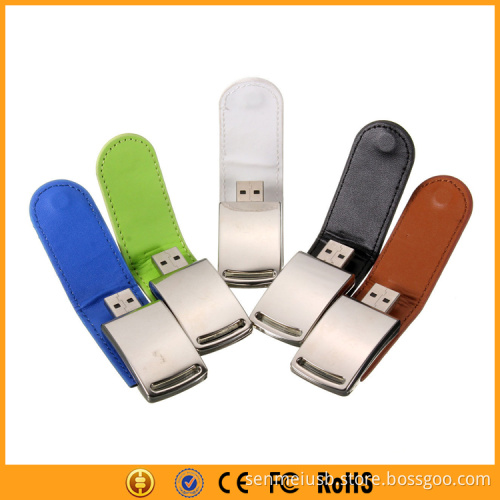 Accept LOGO Design Black Leather USB Pendrive 8GB